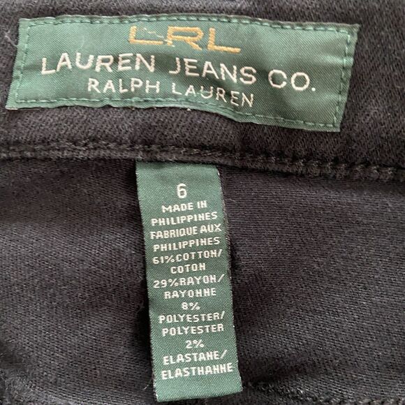 LRL Lauren Jeans Co Ralph Lauren Classic Straight Black Jeans Women’s Size 6 - Picture 8 of 10